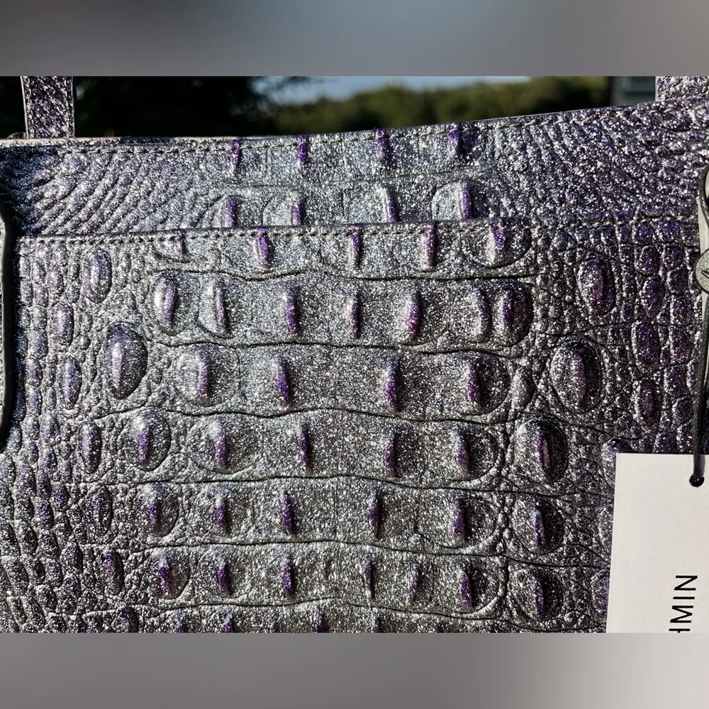 NWT Brahmin Tonya in Glitter Purple Shoulder Bag